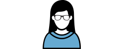 Icon of woman with glasses